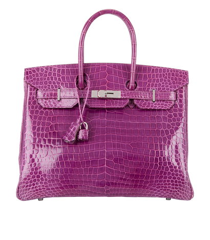 Birkin 35 in Violet Shiny Porosus Crocodile Hermes Designer Exchange Buy Sell Exchange